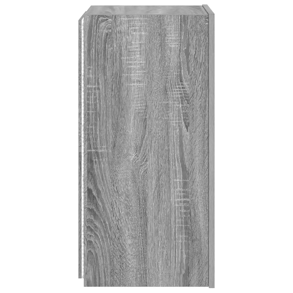 Mobile TV a Parete con Luci LED Grigio Sonoma 30,5x35x70 cm 837242