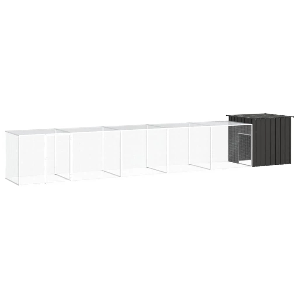 Recinto per pollaio in acciaio zincato antracite 600 x 91 x 100 cm 02_0043930