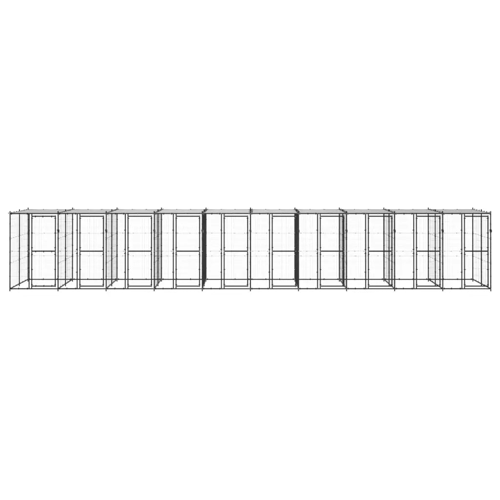 Gabbia per Cani da Esterno in Acciaio con Tetto 24,2 mÂ² cod mxl 57016