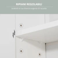 kleankin Armadietto Specchiera Pensile da Bagno in Legno con Mensole Regolabili, Mobile Bagno a 2 Ante e Ripiano Aperto, 54x15.2x55.3cm, Bianco