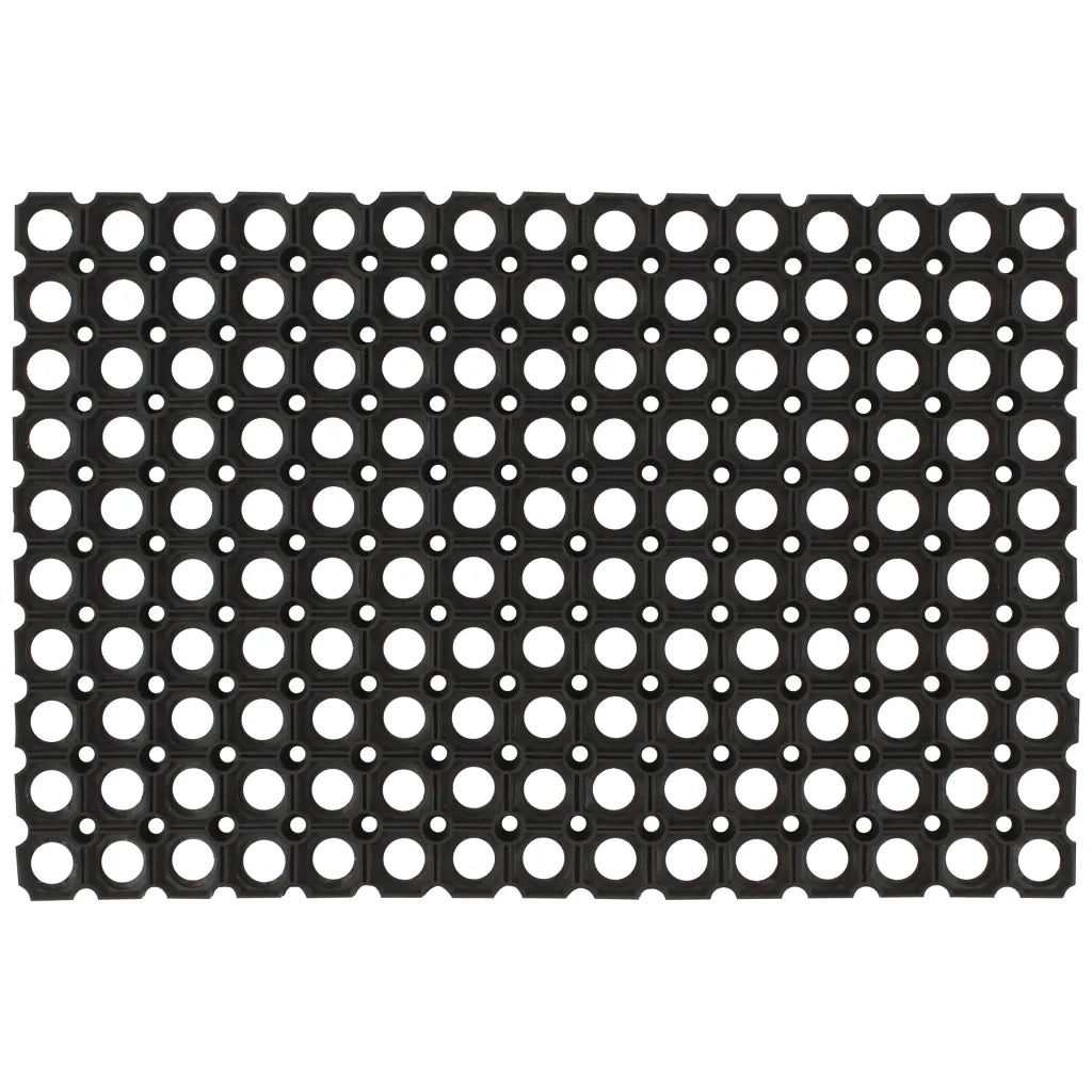 Set di 5 tappetini antiscivolo in gomma per interni/esterni 40 x 60 cm finitura opaca gomma nera 02_0046300