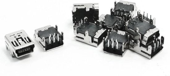 Connettori USB B di montaggio PCB a solda per piattaforme di stampa - 10 pezzi - Angolo retto - Jack femmina
