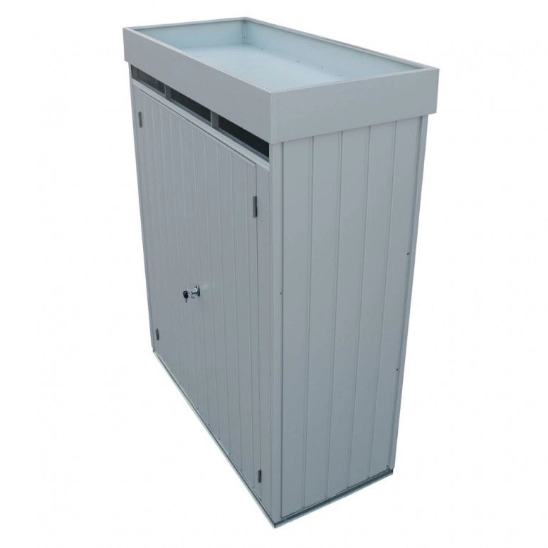 Armadio Ripostiglio Palladium High Store 161,5x74.6x209 cm a DUE PORTE CON GIARDINO PENSILE di colore grigio