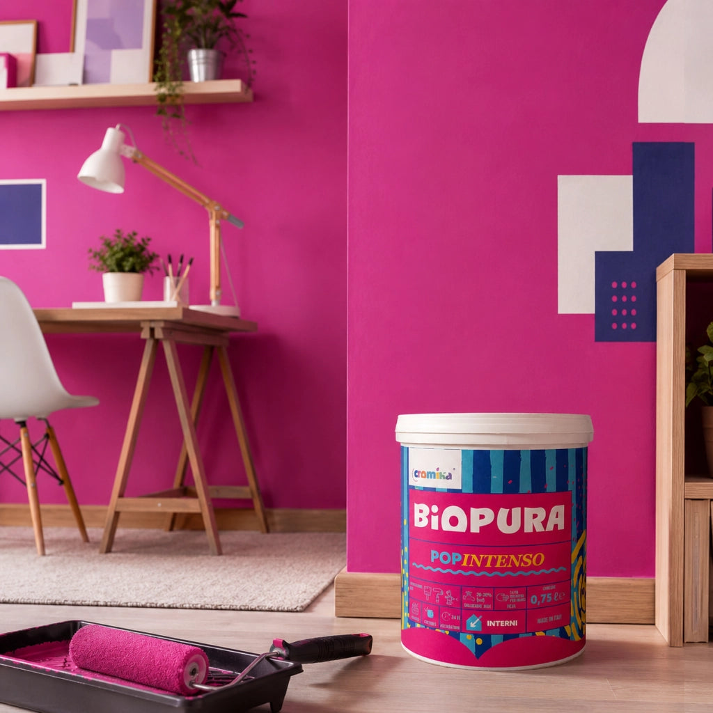 Popintenso palestra e decori interni pittura murale lavabile e coprente cromika *** formato 0,750 lt, colore- fucsia ...