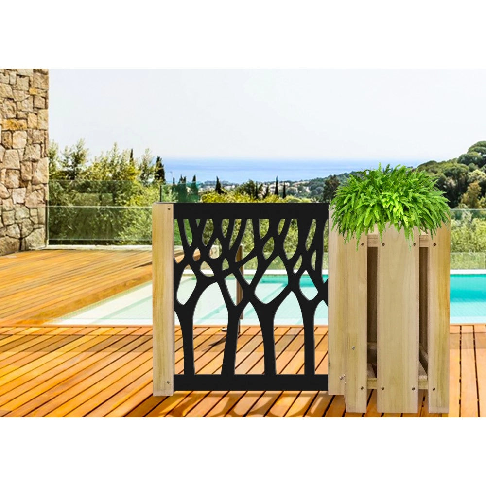BOSCO - Pannello in PVC traforato - Parasole Misura: 73x73 cm, Colore: nero