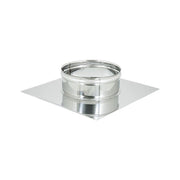 Base forata inox da 250x250mm a innesto f 80 - 200mm 6 decimi, diametro 140mm