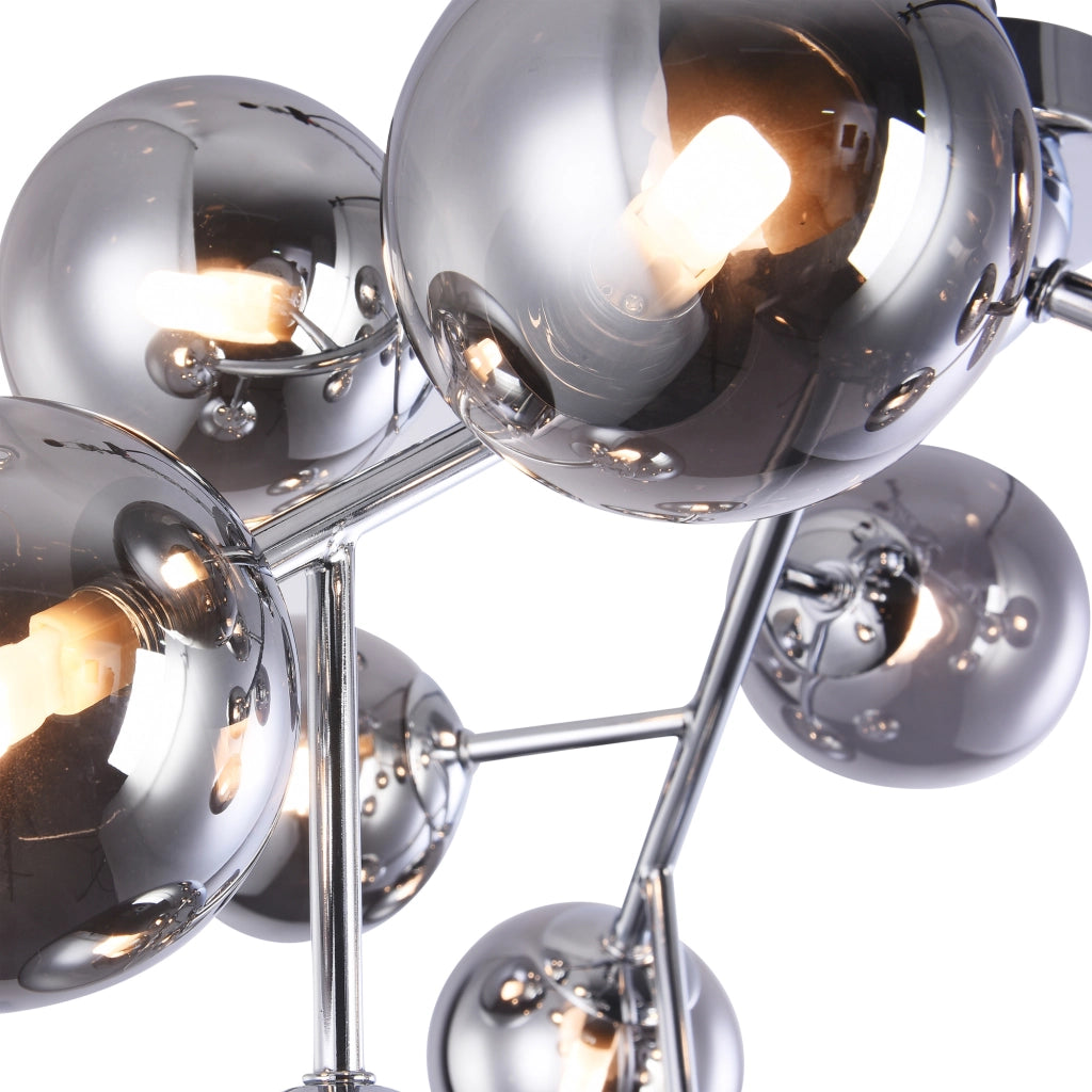 Maytoni Plafoniera contemporanea Dallas 12 luci G9 cromo metallo vetro soffiato fumè