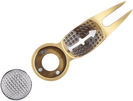 Golf Divot Gereedschap Multifunzionale - 3-in-1 Design - Lega di Alluminio - Marcatore di Ballo - Accessori da Golf - Adatto per Golfisti