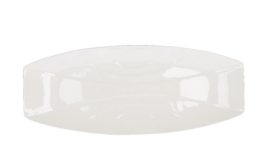 Vassoio Piatto in Ceramica Bianco Rettangolare 46,5 x 19 cm