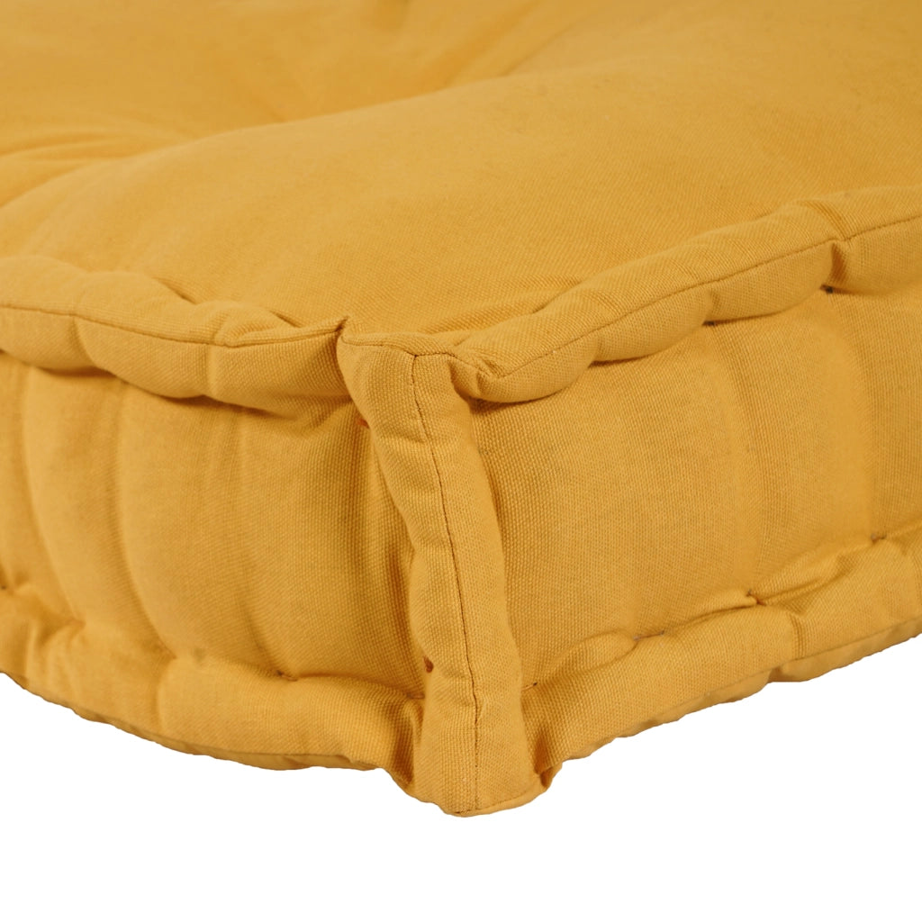 Cuscino per divano a pallet con schienale in tessuto giallo
