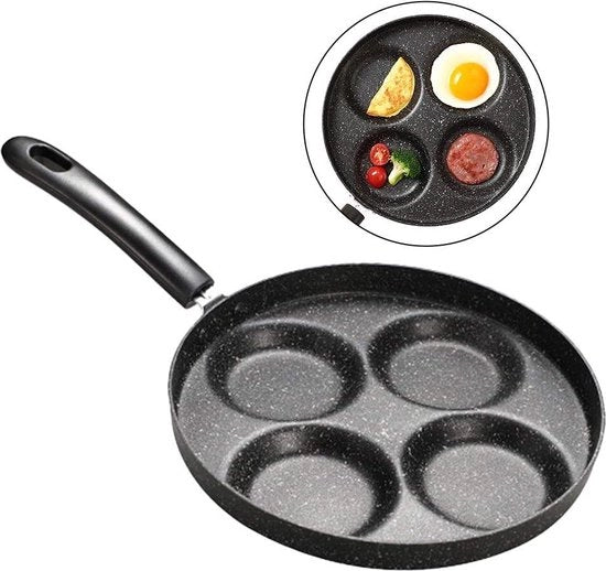Pannafacile 4-gaats con rivestimento antiaderente e fondo specchio - alluminio - per colazione e pasta di verdure - fornelli a gas e piani cottura inductive