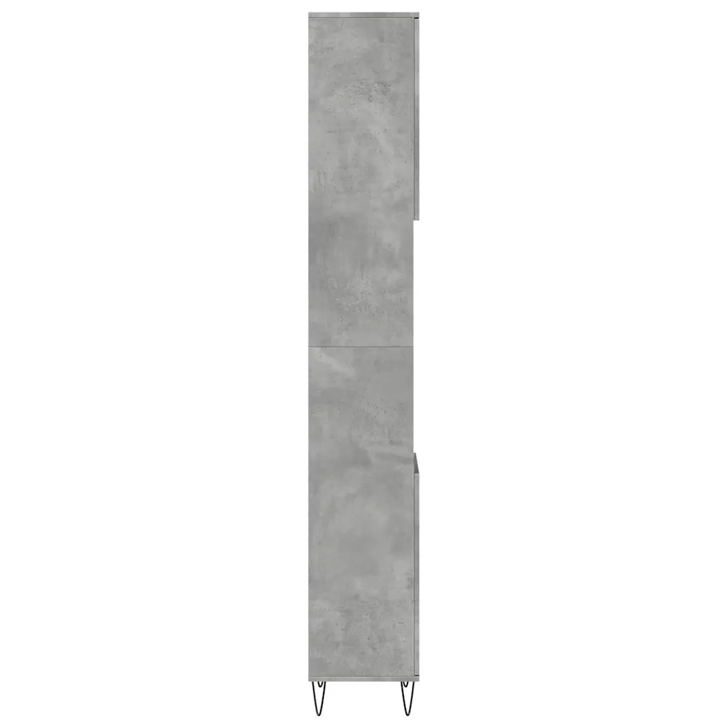 Armadietto Bagno Grigio Cemento 30x30x190 cm Legno Multistrato 857198