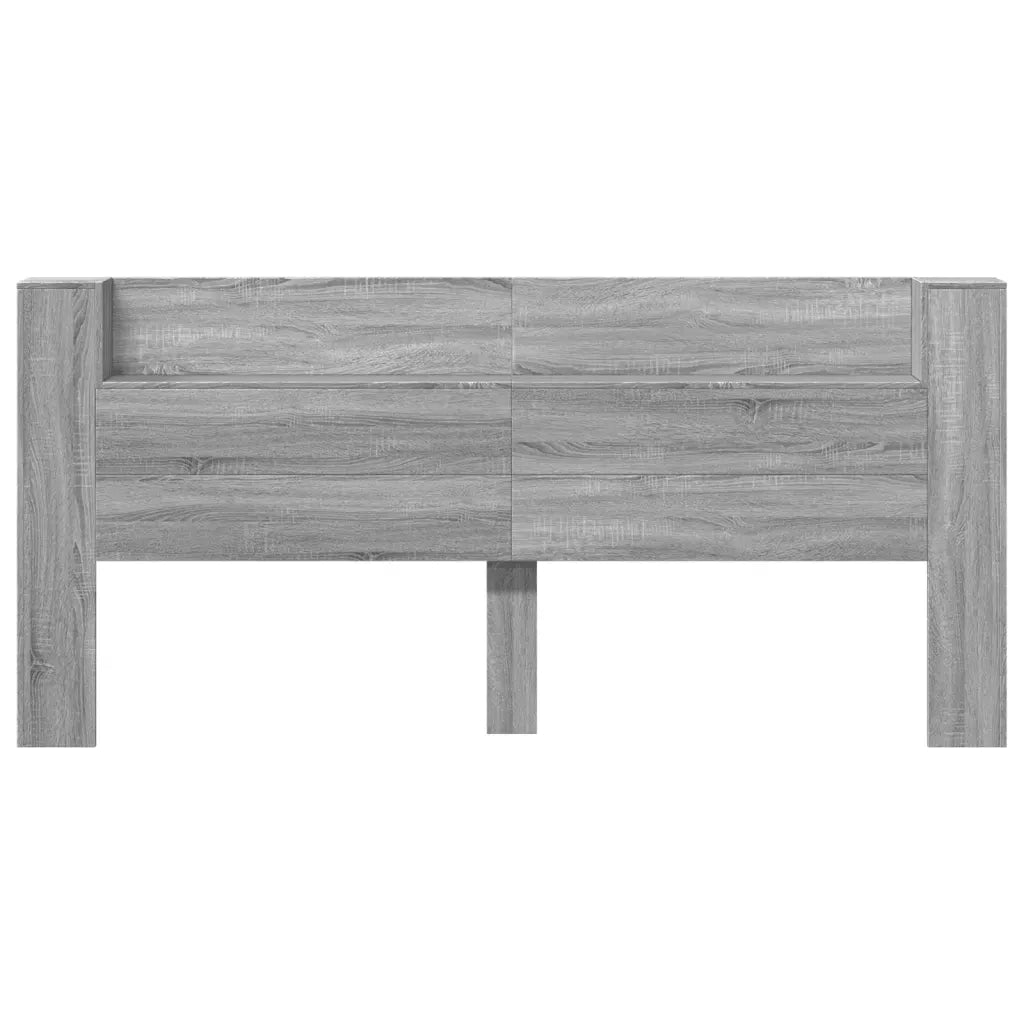 Testiera | Testata con Contenitore a LED Grigio Sonoma 220x16,5x103,5 cm