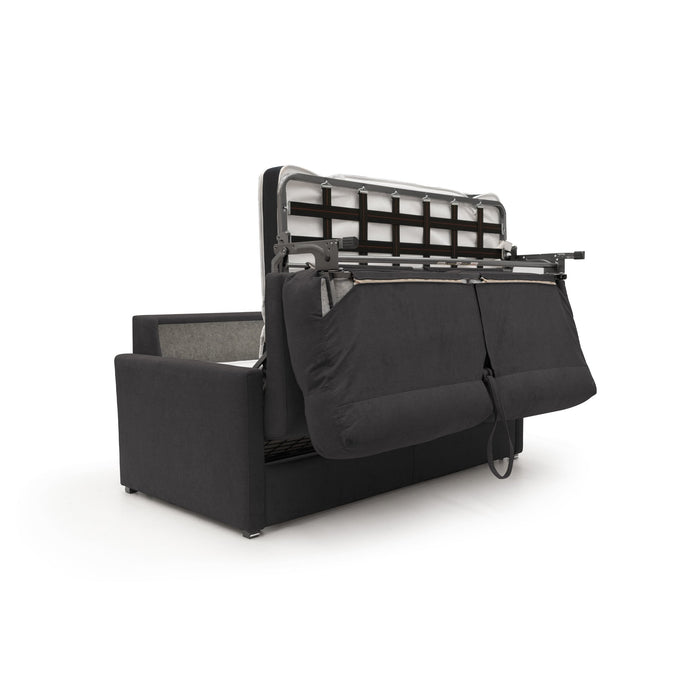 Margot Divano letto matrimoniale con schienale morbido alto in tessuto T02 156 cm (mat.120x197) nero