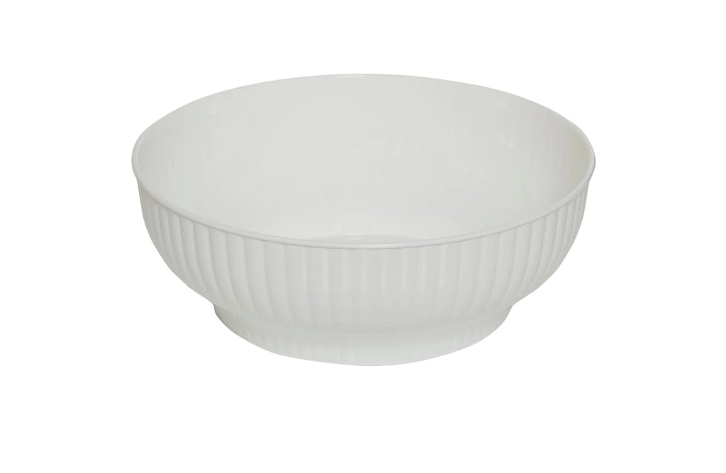 INSALATIERA TONDA CON DESZIGN A COSTINE DIAMETRO 26 CM IN COLORE BIANCO