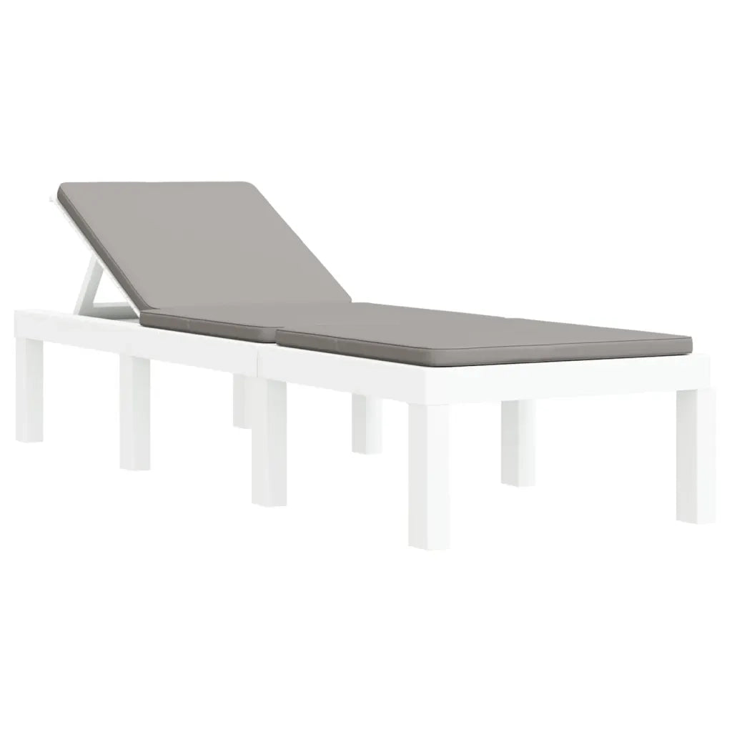 Set Salotto da Giardino 3 pz con Cuscini Bianco in PP