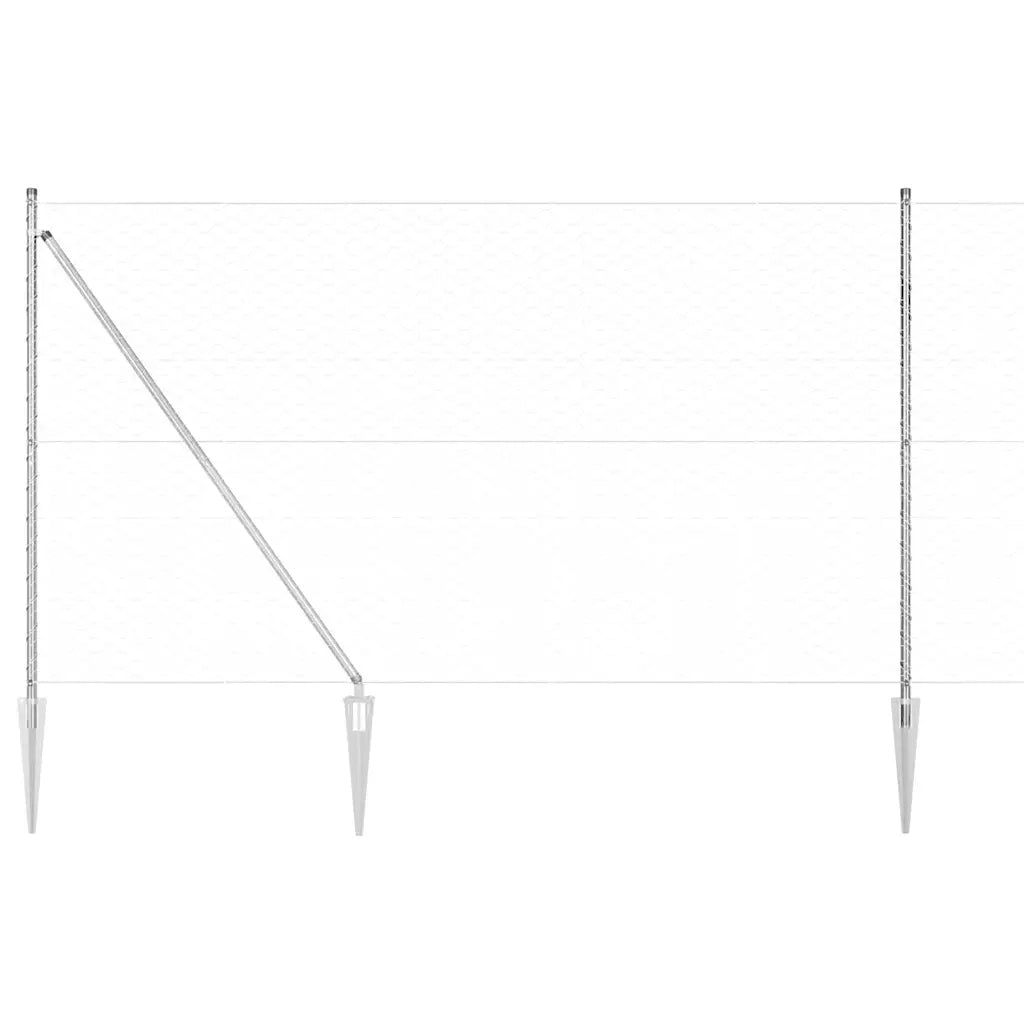 Palo della recinzione Argento 100 x 1,5 m (rete da 50 mm)