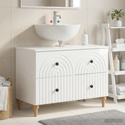 Armadio per Lavabo da Bagno ALKMAAR Bianco Lucido 896139