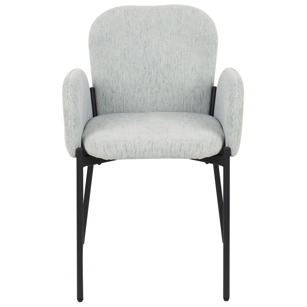 Set di 2 sedie da pranzo in tessuto verde menta imbottito con gambe nere Stile retrò Mobili per il soggiorno