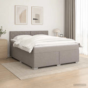 Letto con Box Spring, Materasso e LED Tortora 140 x 200 cm 3451970