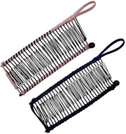 Spazzola a scorrimento per capelli con 30 denti, doppia lama e setola flessibile per capelli spessi, ricci, ondulati e voluminosi (nero, rosa)