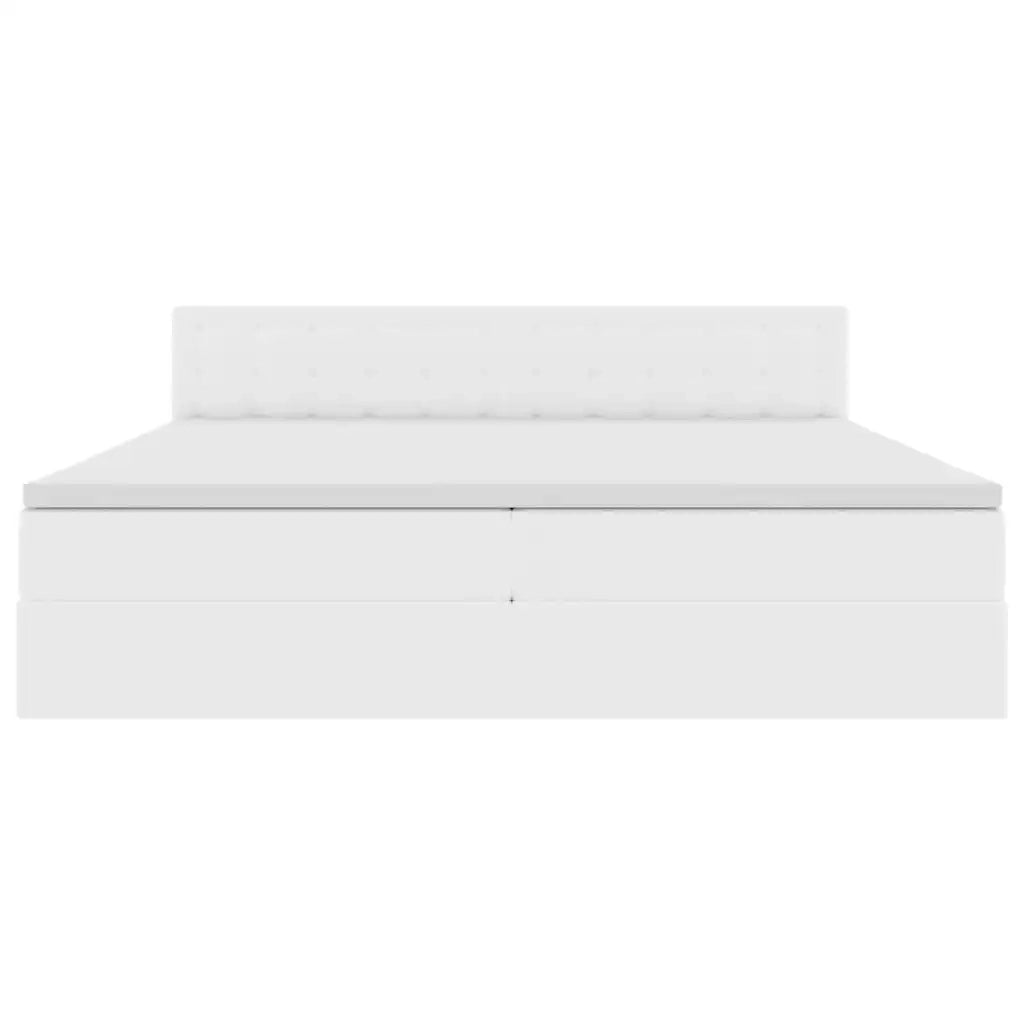 Letto con contenitore e materasso Bianco Puro 200 x 200 cm 3370410