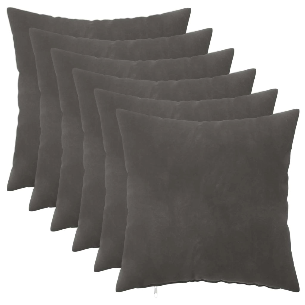 Cuscino con cuscino HEERLEN 6 pz Grigio Scuro Velluto 926930