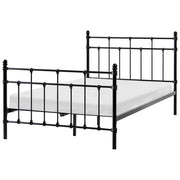 Letto Nero matrimoniale 120 x 200 cm poggiatesta in metallo poggiapiedi