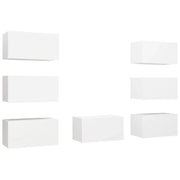 Set di mobili per TV multimediale: mensola per TV credenza sala da pranzo soggiorno camera da letto 7 pezzi 30,5 x 30 x 60 cm legno ingegnerizzato bianco 02_0028809