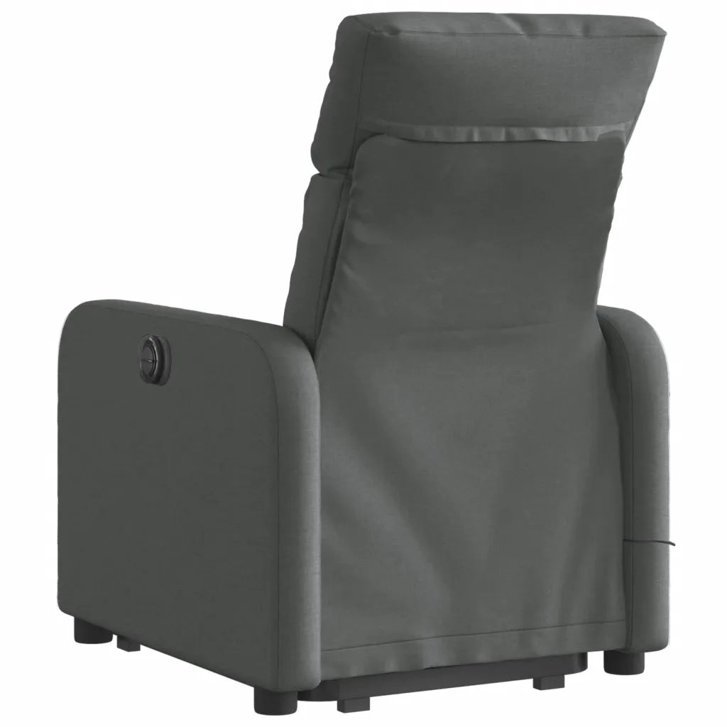 Poltrona Alzapersona Massaggi Reclinabile Grigio Scuro Tessuto 3206709