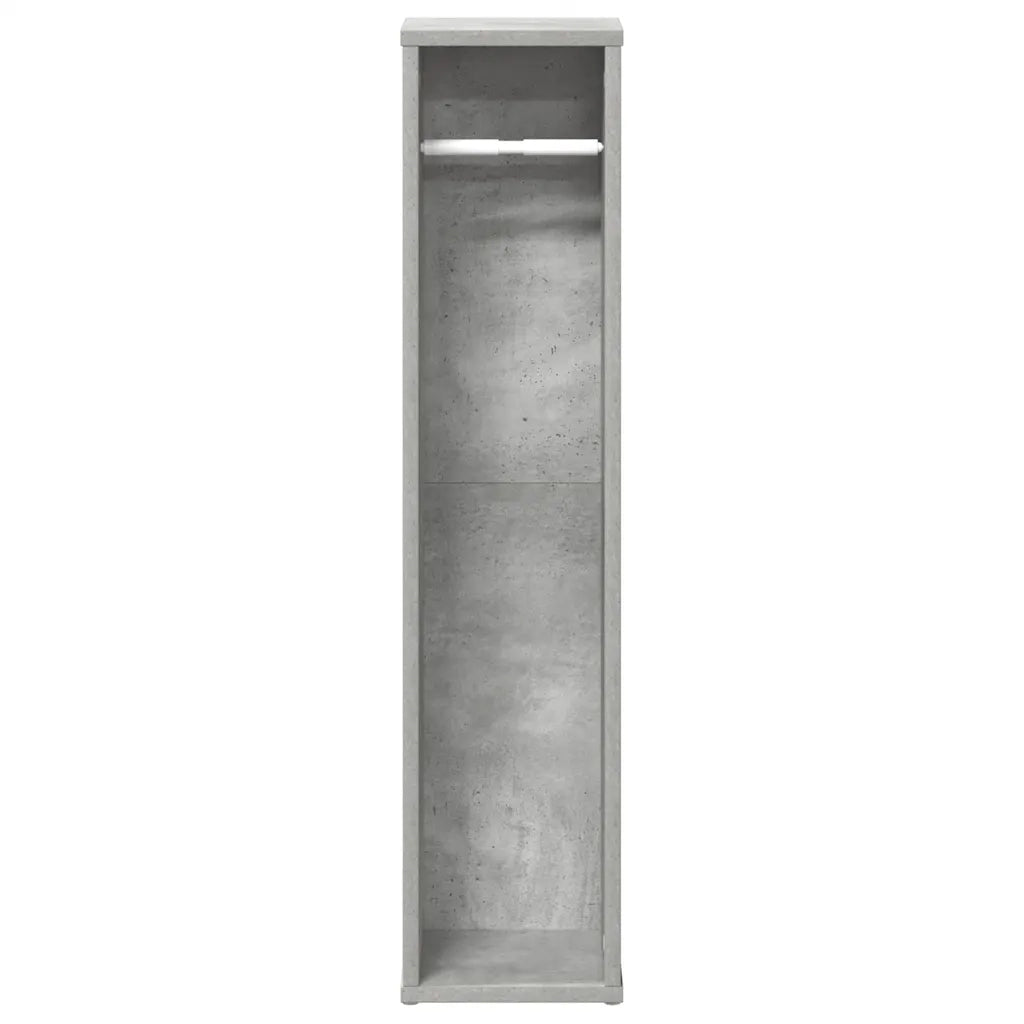 Mobiletto da bagno con portarotolo Grigio cemento 20,5x20x90 cm 858509