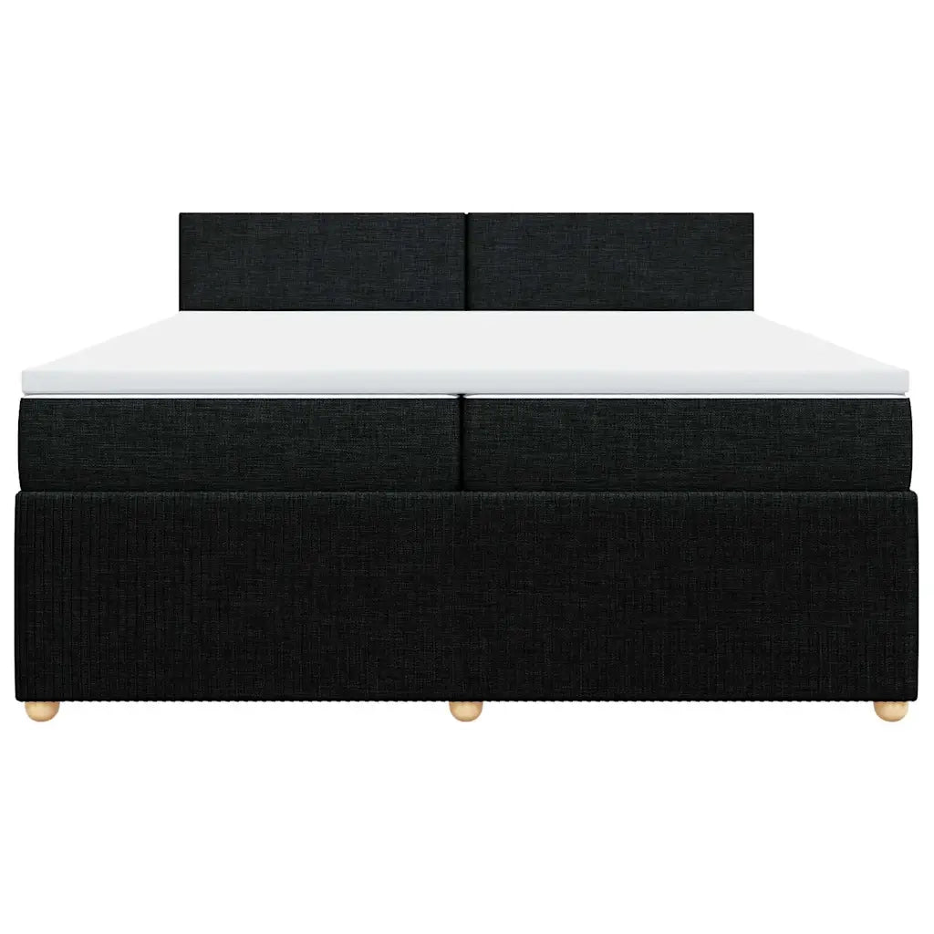 Giroletto a Molle con Materasso Nero 200x200 cm in Tessuto