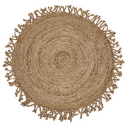 Tappeto beige rotondo 120 cm boho rustico iuta naturale decorativo soggiorno camera da letto sala da pranzo