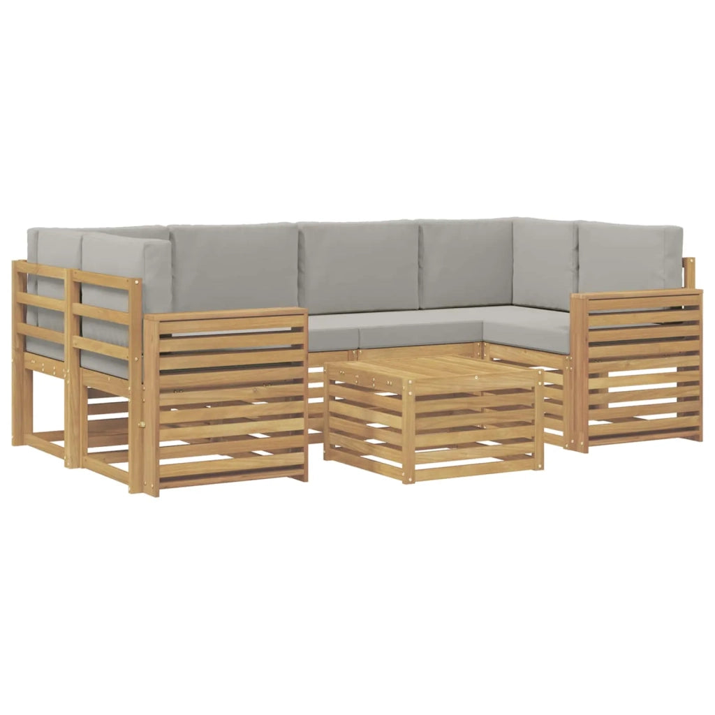 Set di divani da esterno 7 pcs Bianco e Grigio Chiaro 3391481