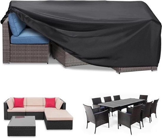 Ombrellone impermeabile per giardino - adatto per tavolo da giardino e sedie - 1 pezzo - 420D Oxford - 280 x 204 x 106 cm
