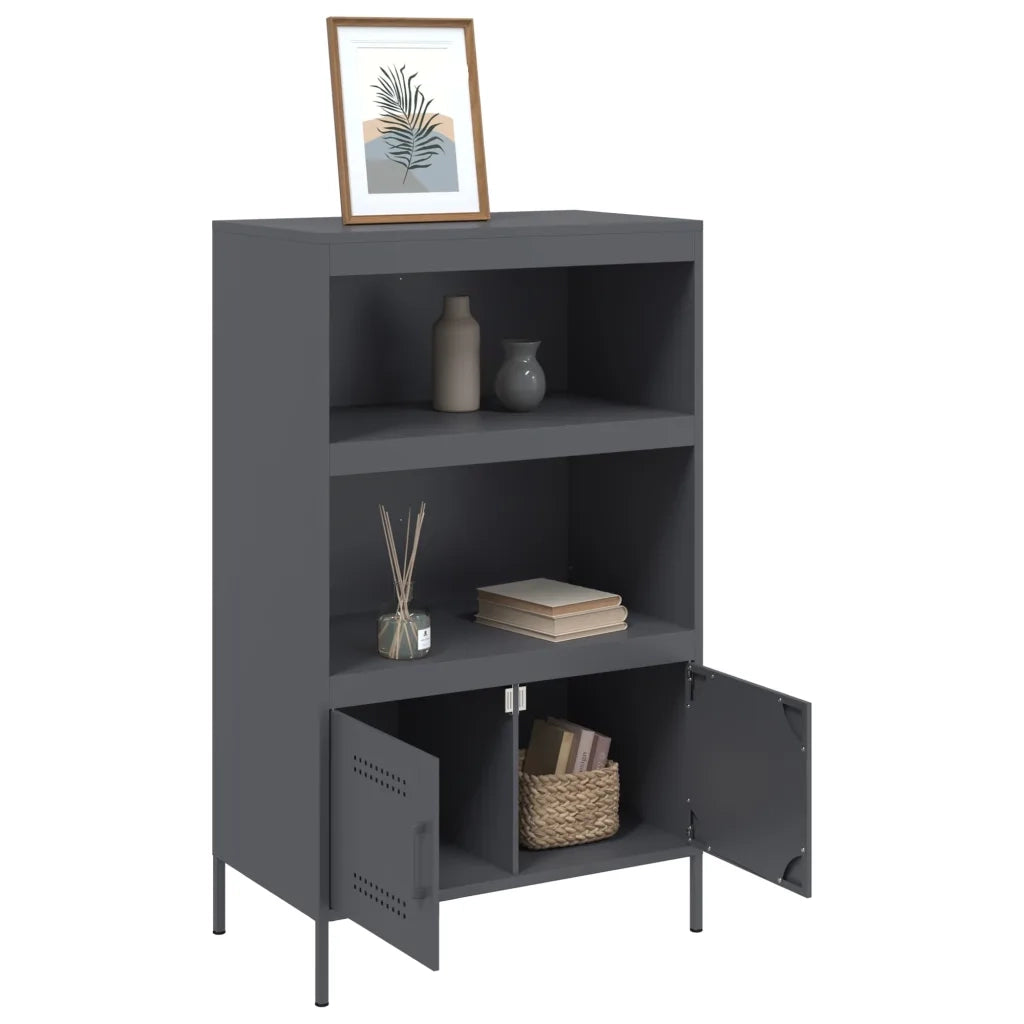 Credenza-Buffet-Armadio da cucina Antracite 68x39x113 cm in Acciaio 174390