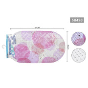 Trade Shop - Tappeto Antiscivolo Ovale Cerchi Rosa Per Vasca Da Bagno Doccia 67 X 37 Cm 58450 -