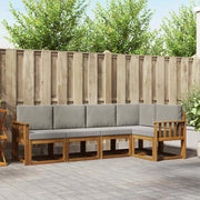 Set di divani da esterno 5 pcs Grigio Naturale e Chiaro