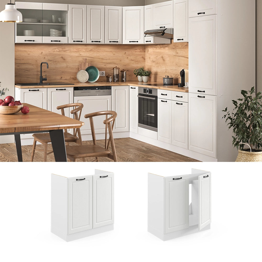 Vicco Mobile lavello cucina Bianco casa di campagna 80 cm senza piano di lavoro