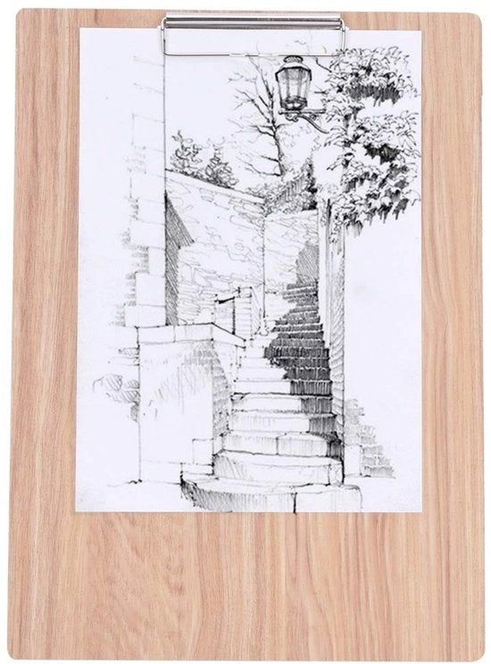 Tavolozzo da disegno 8K formato - Borsa da disegno in legno - Clip metallico - Leggero - Resistente allo shock - Dimensioni 40x28,8 cm