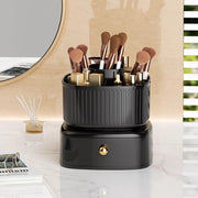 Organizzatore di Trucco con Supporto per Pennelli Rotativo - Caricatore - Rotazione 360° - Organizzatore Bianco per Contenitore da Cucina, Sala, Camera da Letto, Bagno