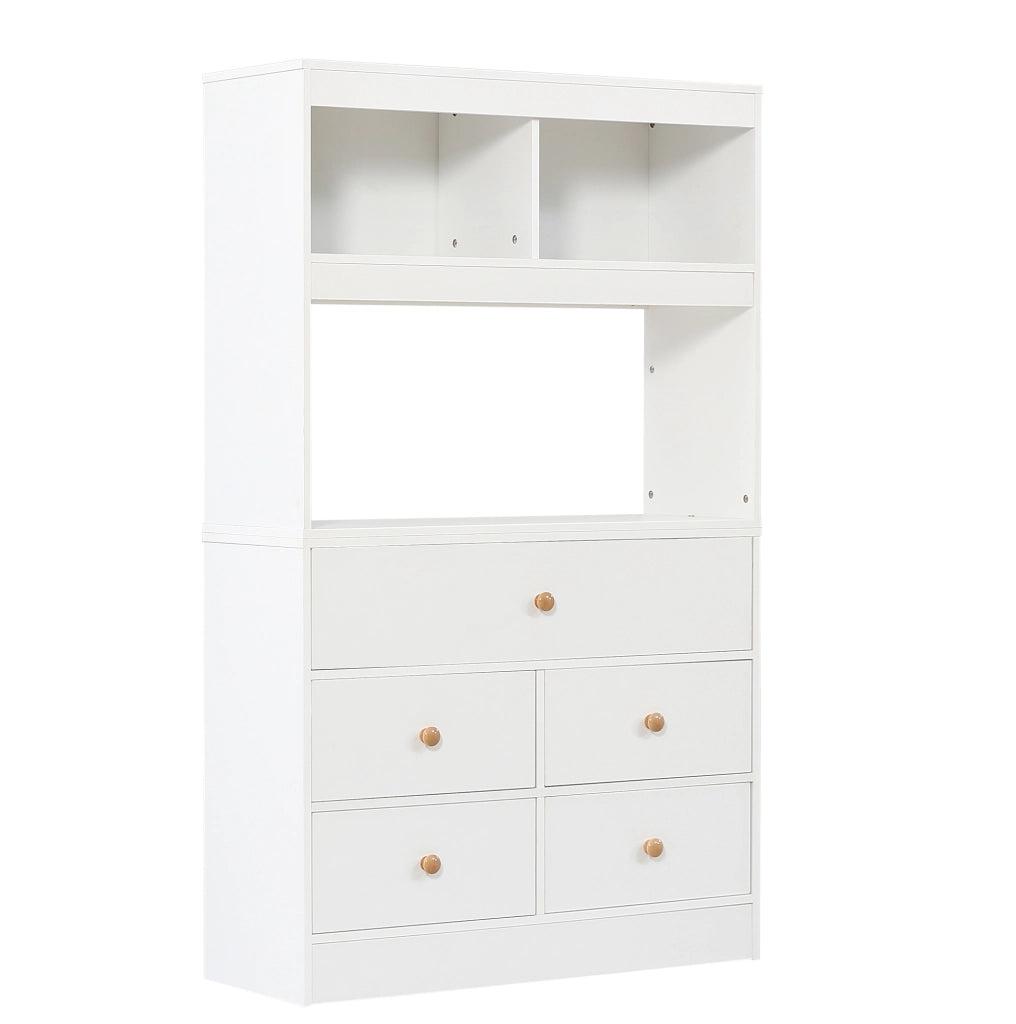 Letto singolo per bambini con contenitore laterale e 5 cassetti 90x200 cm