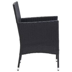 Set da Pranzo per Giardino 7 pz con Cuscini Polyrattan Nero cod mxl 43714
