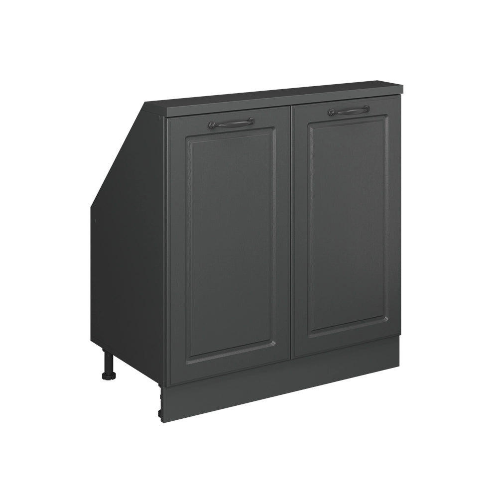 Mobile cucina sottotetto R-Line Antracite rustico/Antracite 80 cm con 2 porte Vicco