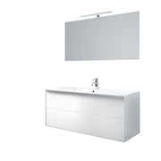 Mobile bagno composizione 4 pezzi L.121 P.46,5 H.190 cm IGEA colore bianco opaco