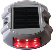 Set di due lampade LED alimentate a energia solare, adatte per terrazze, marciapiedi, cortili, passerelle e giardini; illuminazione in alluminio (alternante, rosso).