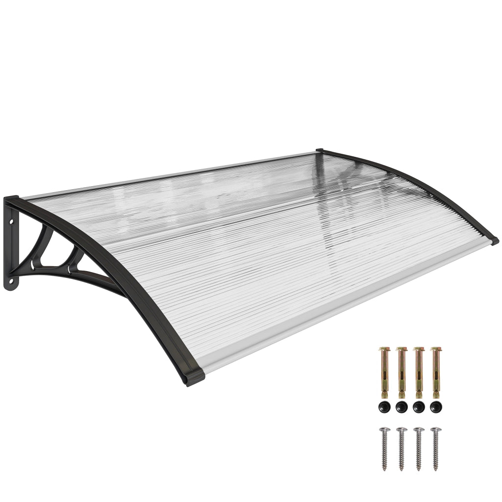 Pensilina da Esterno ¨C zephmum ¨C Policarbonato Alluminio 110x60x18cm Trasparente
