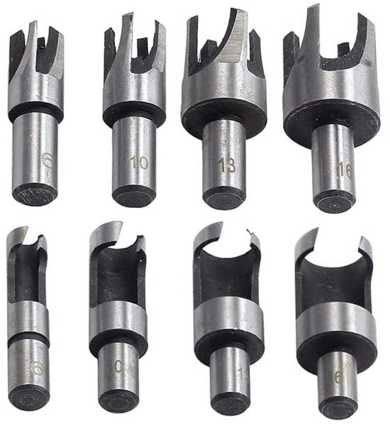 Set di Forbici a Percussione - 8 Pezzi - Attrezzatura per Lavorazione del Legno - Acciaio di Carbonio Corrosione-Resistente - Per Macchine da Forare - 4 Misure Precise - Set di Forbici