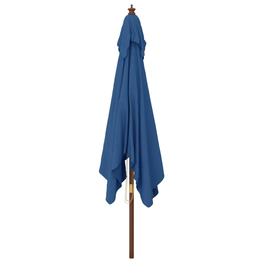 Ombrellone da giardino con palo in legno 300 x 300 x 273 cm blu 02_0008340
