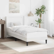 Struttura del letto con testiera-Giroletto Bianco 80 x 200 cm Similpelle 777211
